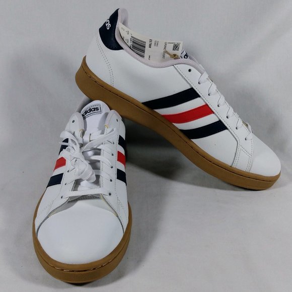 adidas Other - New Adidas Men's Grand Court Tennis White/Blue/Red - Size 11